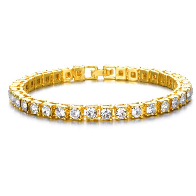 Hip Hop Bracelet Bling Iced Out Miami Zircon Cuban Prong Pave Rhinestone Men Bracelet Necklace for Men Jewelry