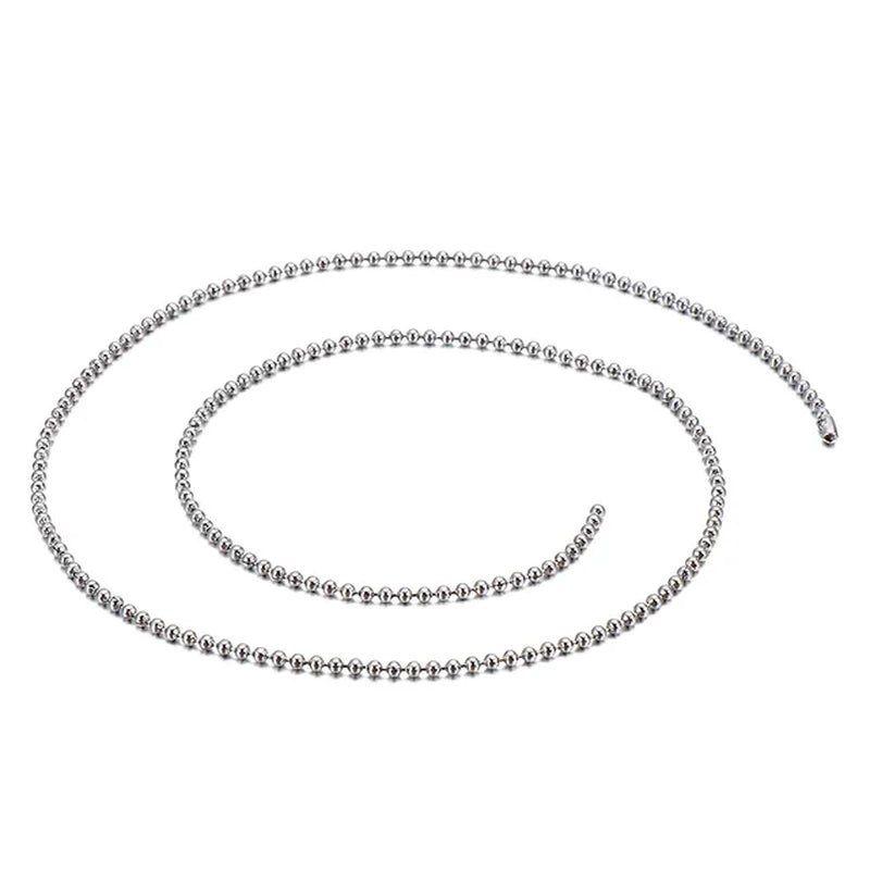 Simple Link Chain DIY Long Necklaces for Men Silver Color Stainless Steel Balls Men Collar Choker Hip Hop Male Jewelry Wholesale