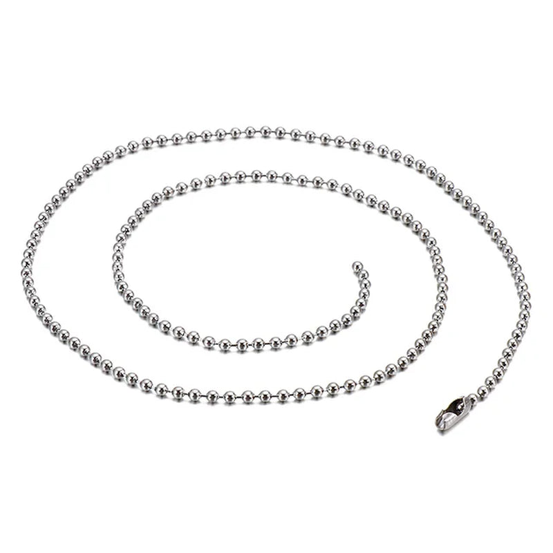 Simple Link Chain DIY Long Necklaces for Men Silver Color Stainless Steel Balls Men Collar Choker Hip Hop Male Jewelry Wholesale