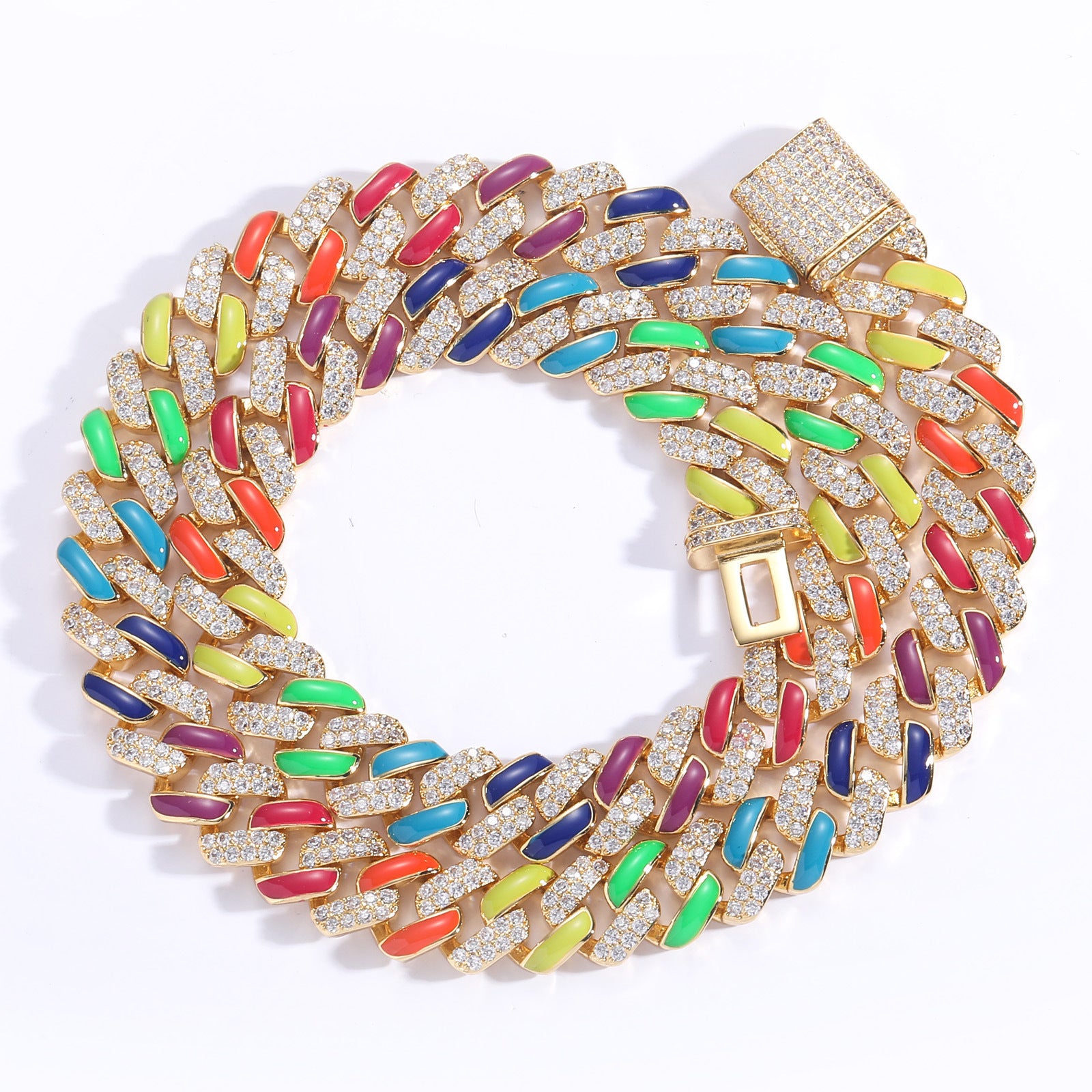 Chain Colorful Cuban Rainbow Zircon