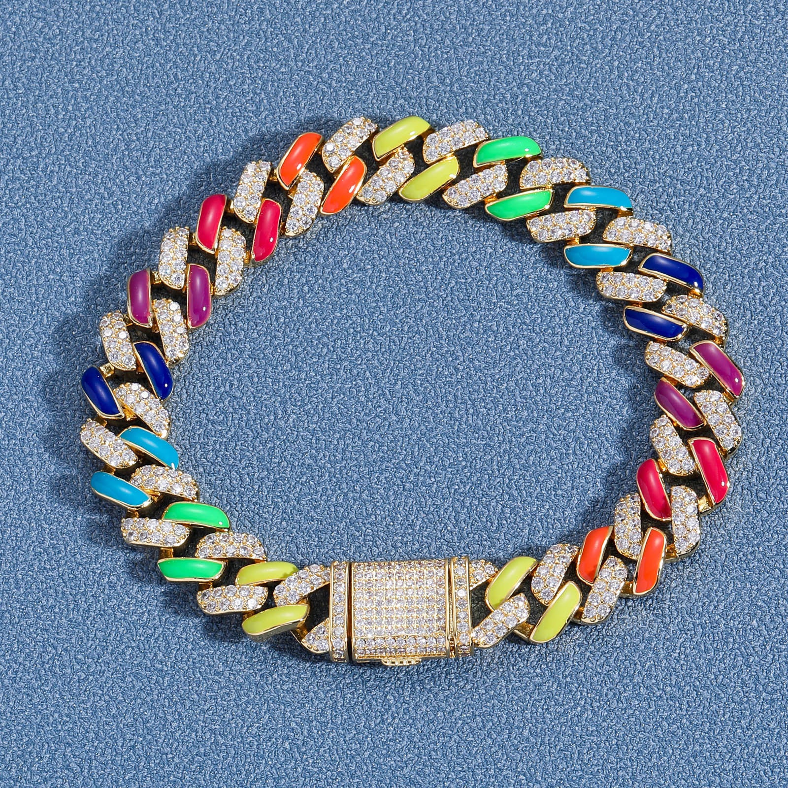 Chain Colorful Cuban Rainbow Zircon