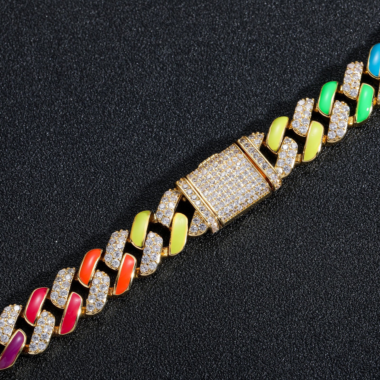 Chain Colorful Cuban Rainbow Zircon