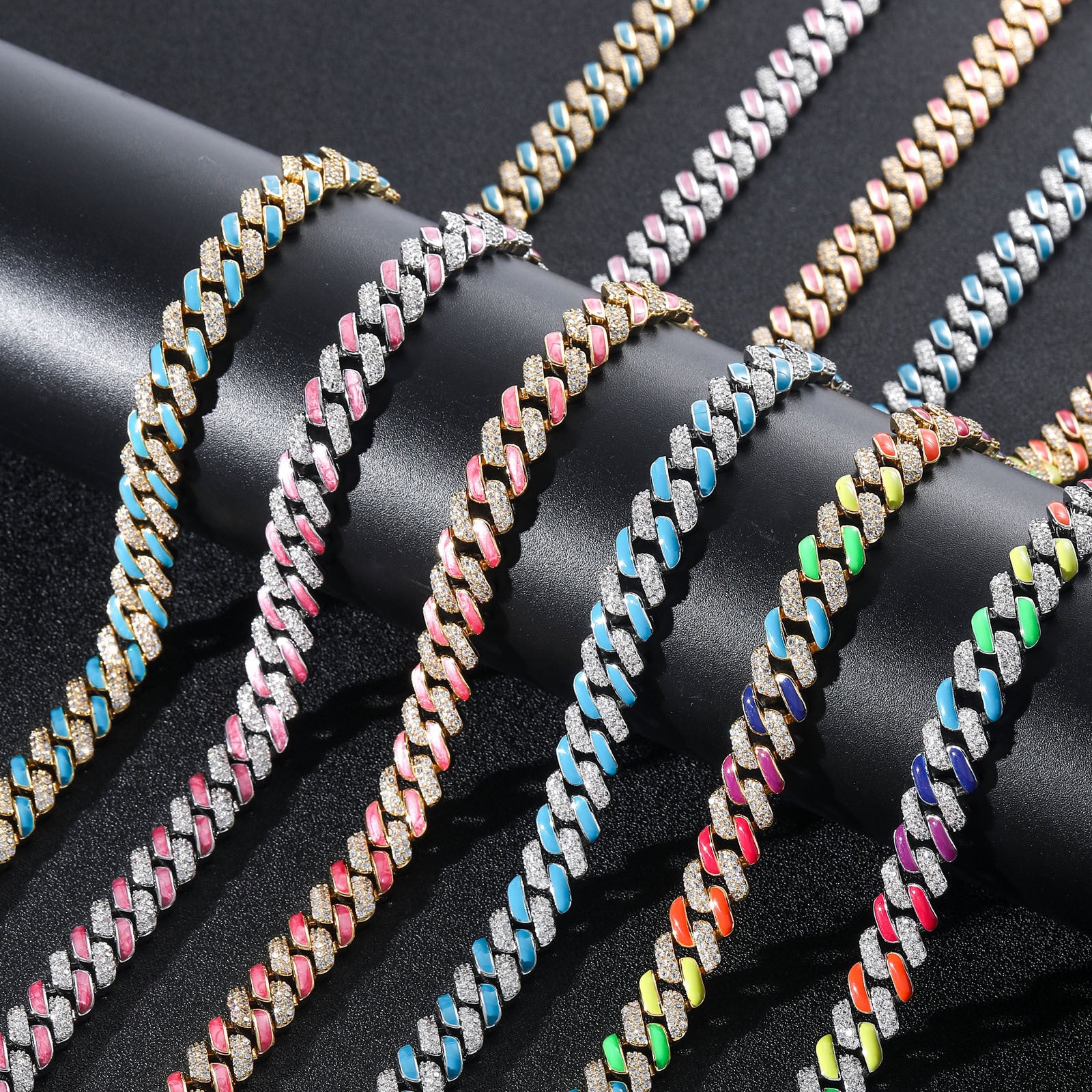 Chain Colorful Cuban Rainbow Zircon