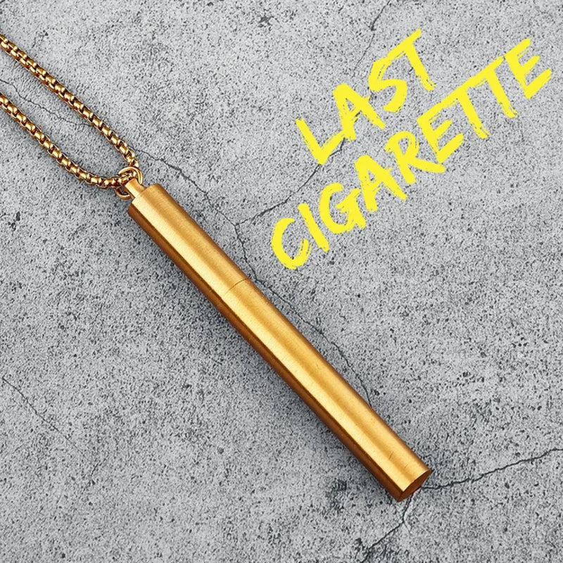 One Last Cigarette Necklaces 316L Stainless Steel Men Pendants Case Chain Funky Punk for Boyfriend Male Jewelry Gift Wholesale