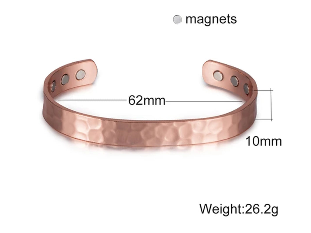 Pure Copper Bracelets Men Magnetic Arthritis Relief Adjustable Magnets Cuff Banglse Health Energy Jewelry Women Men