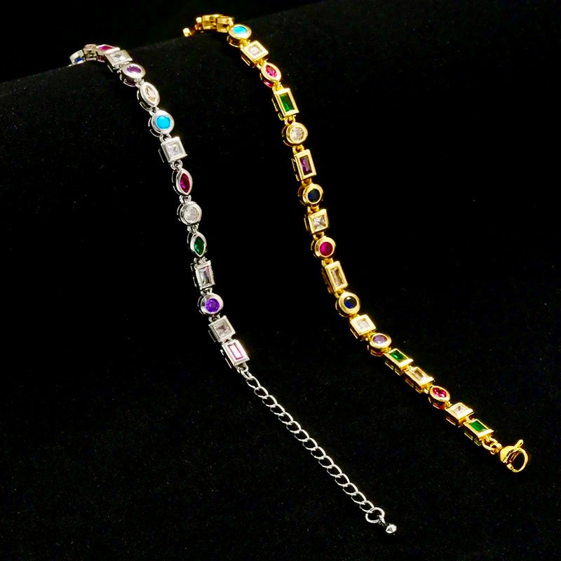 Chain Colorful Zircon Gems