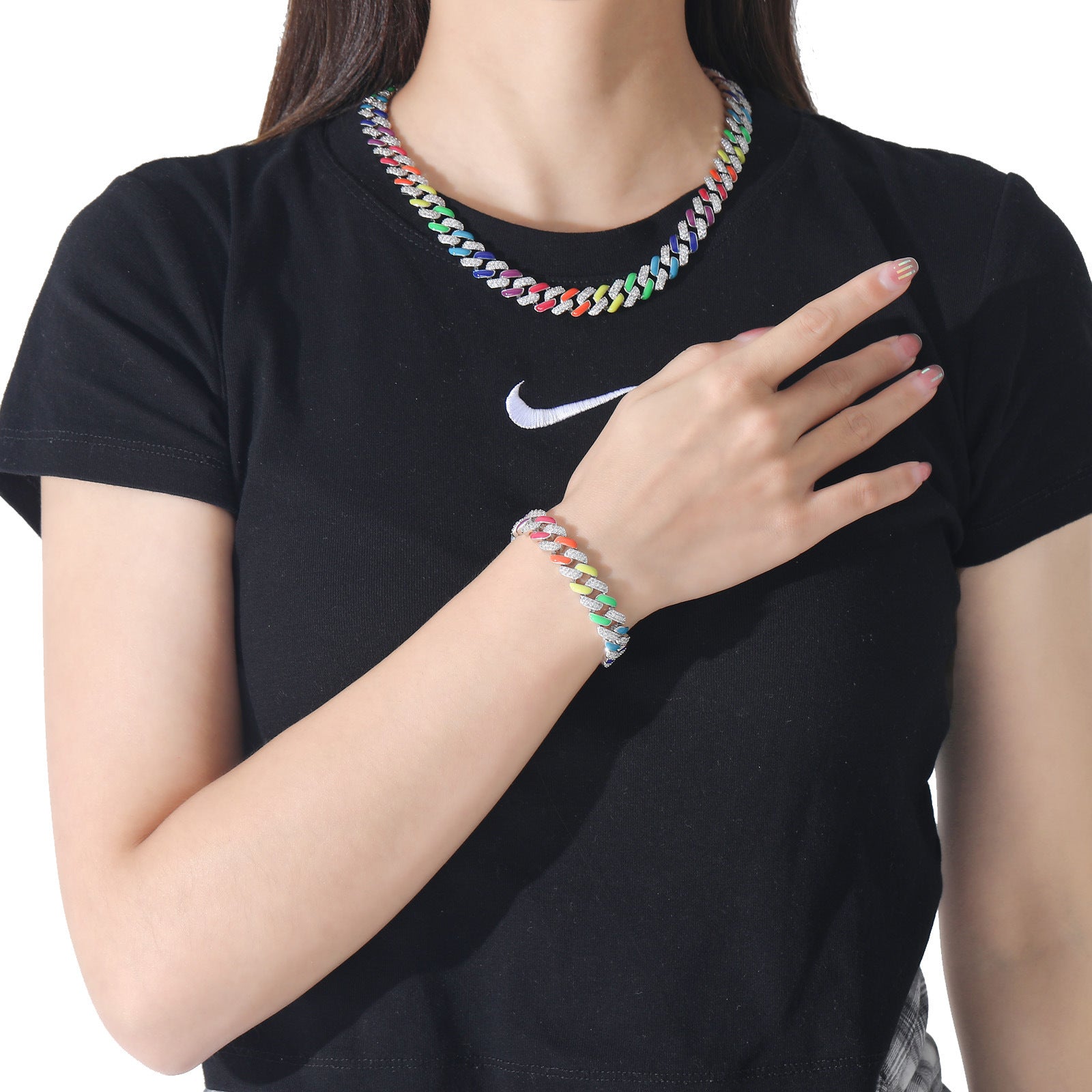 Chain Colorful Cuban Rainbow Zircon