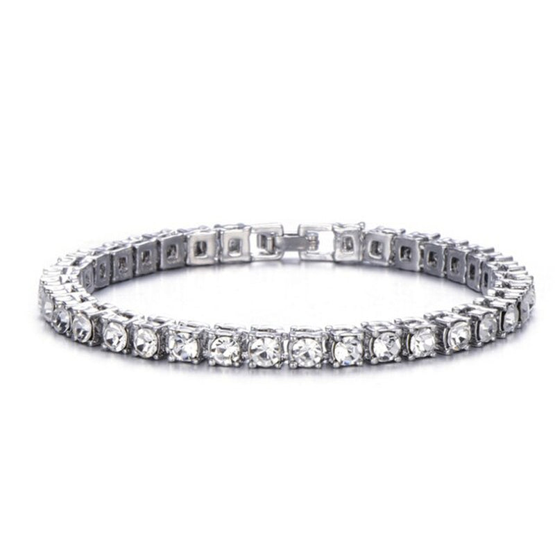 Hip Hop Bracelet Bling Iced Out Miami Zircon Cuban Prong Pave Rhinestone Men Bracelet Necklace for Men Jewelry